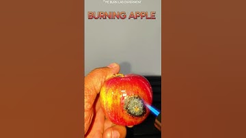 What happen when burn apple 🍎 ❤‍🔥  #allicin #experiment #chemistry #fireworks #burung #diyexperiment