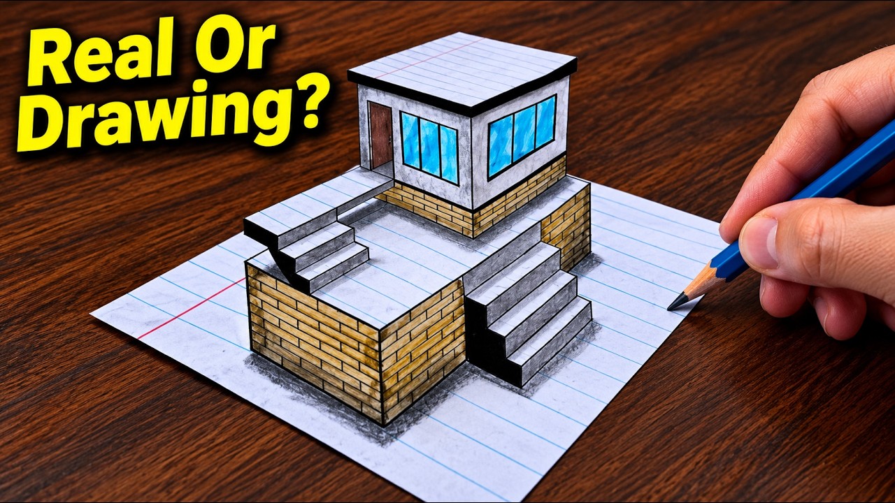 Drawoing Buildings How to Draw a 3D Building Optical Illusion 😱 (Step by Step) - YouTube