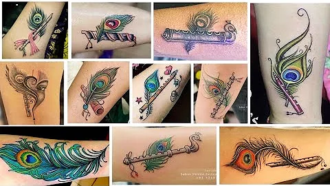 Very popular Flute and feathers tattoo ideas। beautiful flute and feathers tattoo ideas। tattoo