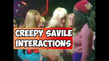 Creepy Jimmy Savile interactions with young women on TOTP. Disturbing dialogue and humour.