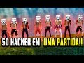 50 HACKERS EM SALA PERSONALIZADA NO FREE FIRE!! HACKER MATANDO HACKER.