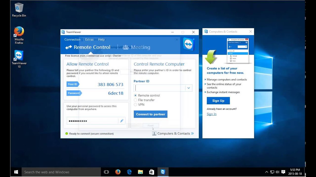 teamviewer free download windows 10