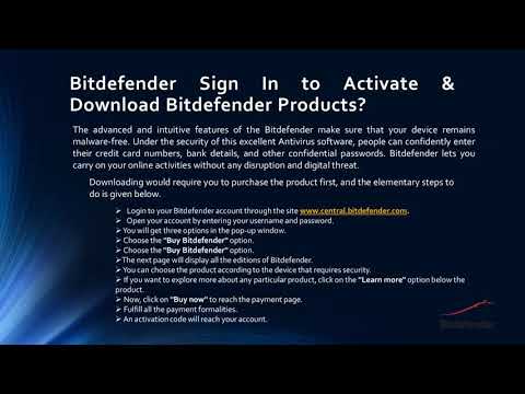 Bitdefender Central| Bitdefender Central Sign In | Bitdefender Sign In to Activate