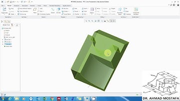 Practice # M-Q3A: Extrude command using PTC Creo Parametric