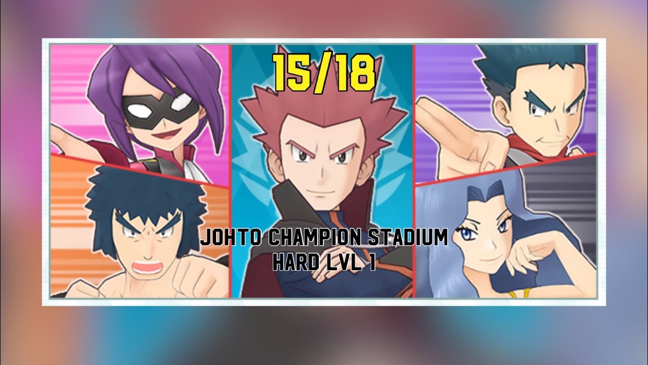 Pokemon Masters EX Johto Champion Stadium Hard Lvl 1. (15/18 TYPES)