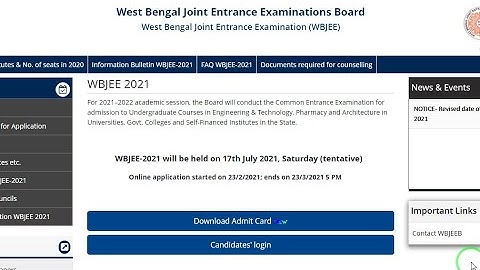 Wbjee 2021 Admit Card  Confirm Exam Date Rules And Instructions