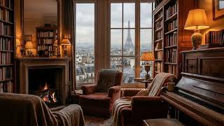 #3 Paris Apartment Fireplace 🔥 Eiffel Tower Ambience Lofi for Sleep, Study & Relaxation