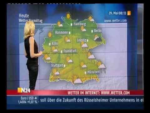 Weathergirl Miriam Pede in schwarzer Spandex / lyc...