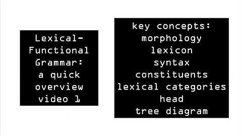 1 Lexical-Functional Grammar: A quick overview (video 1/10)