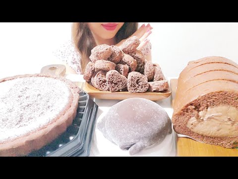 ASMR 咀嚼音|チョコスイーツ🍫好きなだけ食べる,Japanese supermarket chocolate party,mochi strawberry,tarts,cakes,rusks