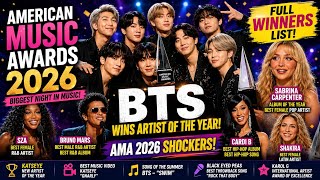 BTS WINS Artist of the Year at American Music Awards 2026 🔥 Full Winners List + Biggest AMA Moments