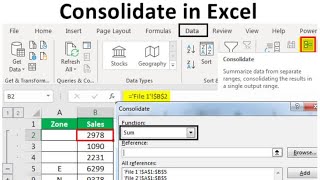 || How to use consolidate formula in excel | Data Tab | Easy sum from different sources ||