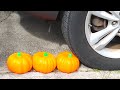 Crushing soft and crunchy things by car  car vs unpoppable balls experiment