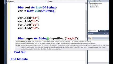 Visual Basic .NET - Ders 357 : Generic Koleksiyonlar List Sınıfı Contains
