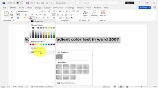 How to make gradient color text in word 2007