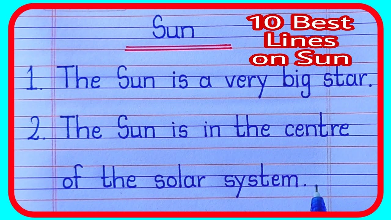 sun essay in english 10 lines