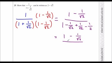 Edexcel Sample Paper 1H Question 23 - Rationalising the Denominator