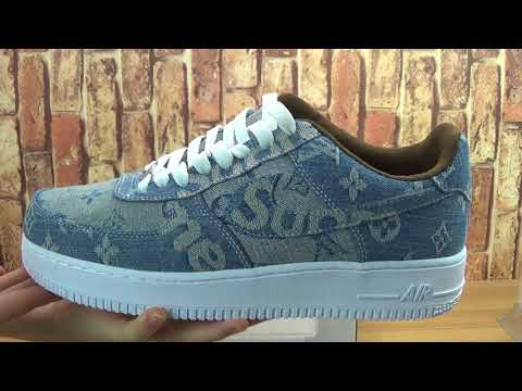 Louis Vuitton Supreme Denim NIKE Air Force 1 custom