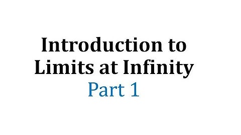 Introduction to Limits at Infinity (Part 1)