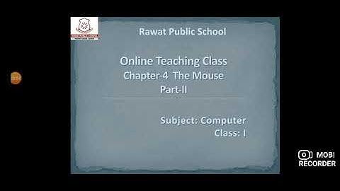Computer I Class 1 I Ch- 4 The Mouse I Part-2