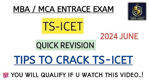 TS-ICET || TIPS AND TRICKS TO CRACK || 2024 || JUNE || ALL UNIVERSITIES || 💯 ||  @shivanipallela