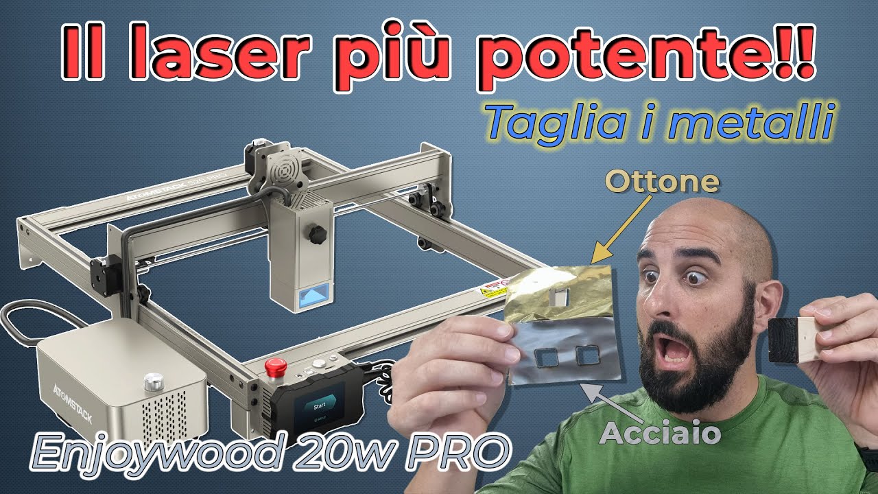 INCREDIBILE! Il laser più potente di sempre! Taglia anche i metalli!  Enjoywood 20w PRO 