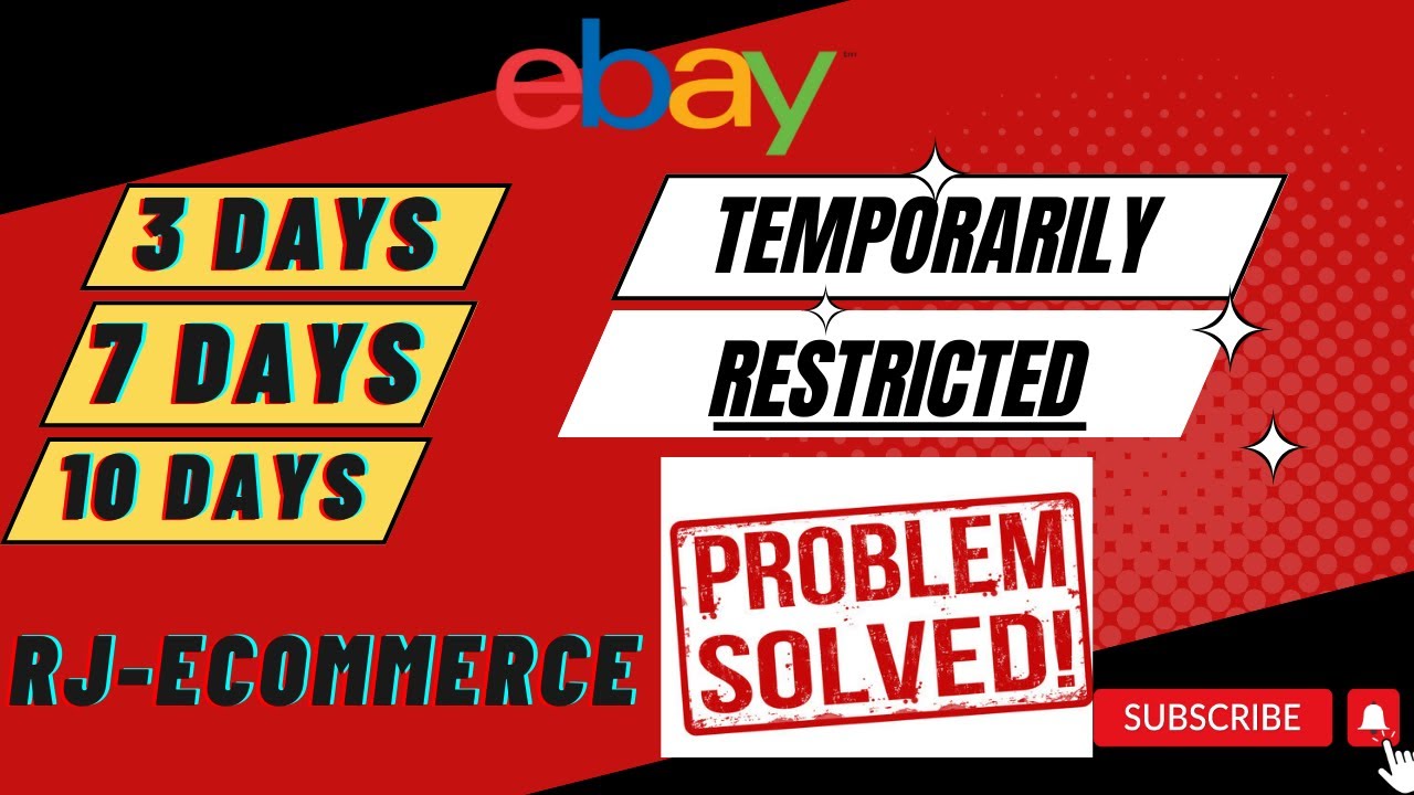 Ebay account 3 days temporary restriction Remove eBay Account