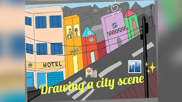 Drawing a city 🏙✨| Autodesk sketchbook TUTORIAL| Art by Mansi