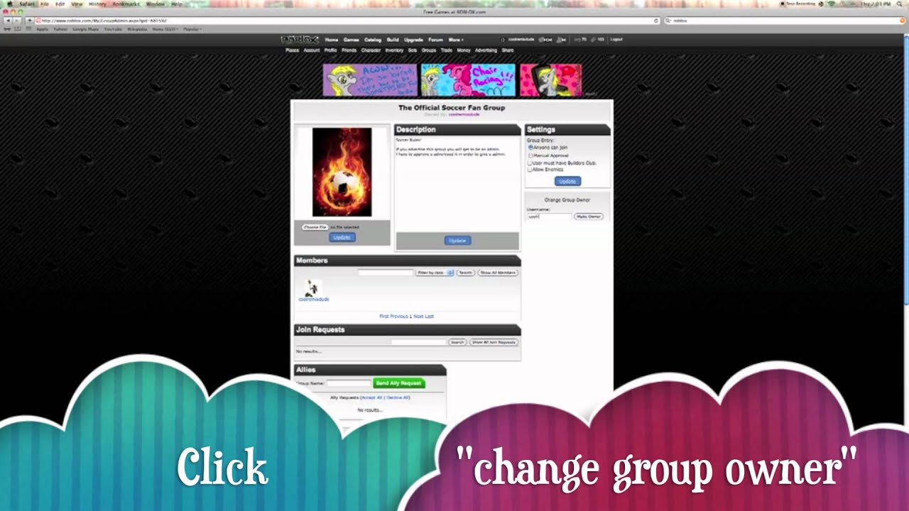 How To Change Group Owner In Roblox Youtube - how to give someone else ownership of a roblox group