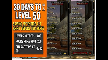 28 Days to Level 50 ⏳ | 40 Characters, 480 Levels, One Continuous Grind