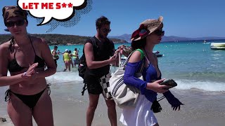 Every man's Dream Crete 🔴 Voulisma Beach  Walk ( part 27 ) ▶ 4K  60fps
