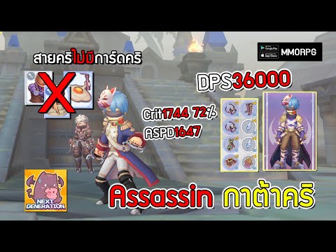 Assassin สายกาต้าคริ วิธีCritแบบไม่มีการ์ดคริ DPS36000 Crit72% 