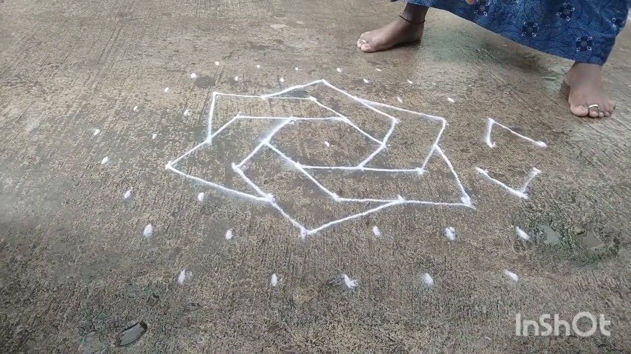 ಮನೆ ಮುಂದೆ ಸಿಂಪಲ್ ಆಗಿ ಹಾಕಿ ರಂಗೋಲಿ 9×5🌺🌺🌺🌺🌺simple rangoli