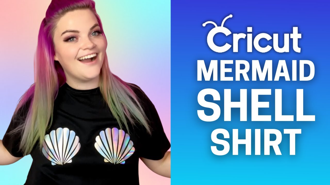 DIY MERMAID SEA SHELL BRA TEE TUTORIAL // How to Make Easy Cricut