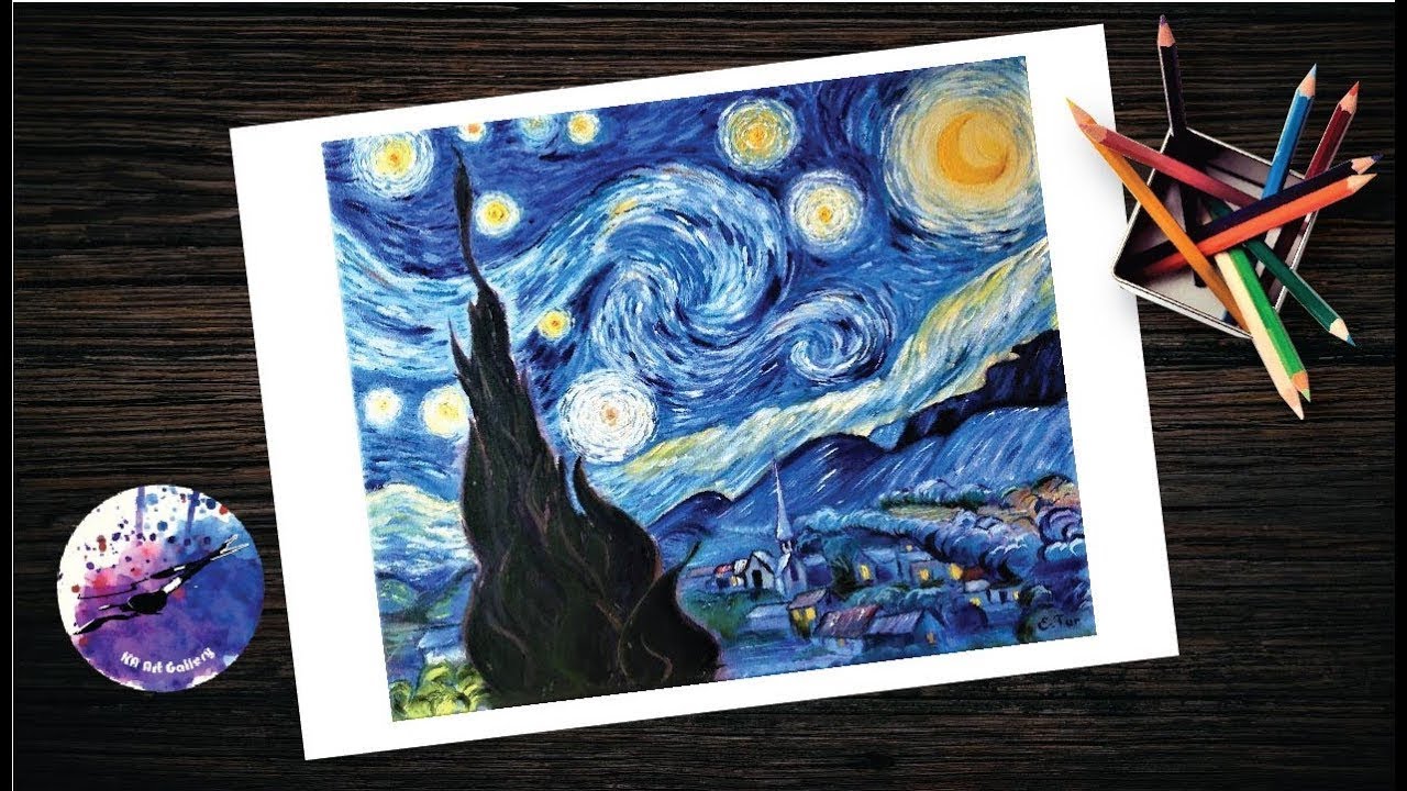 The Starry Night 🌌 Vincent van gogh's Starry Night 🌃 Oil Pastel ...