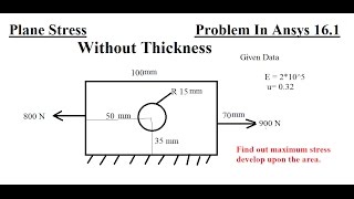 Plane Stress Strain without Thickness In Ansys 16.1 Tutorial