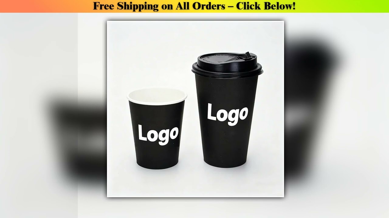 200 Pieces 250ml Disposable Paper Cups with lids?with Personalized Logo Customizable Coffee Cups