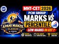 MHT -CET 2026 mark v/s persentaile 🔥✅ #mhtcet2026
