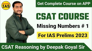 CSAT Reasoning: Missing Numbers Part 1 | CSAT Course 2022
