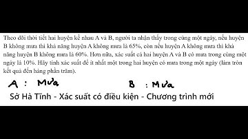 Sở Hà Tĩnh: Theo dõi thời tiết hai huyện kề nhau A và B, người ta nhận thấy trong cùng một ngày