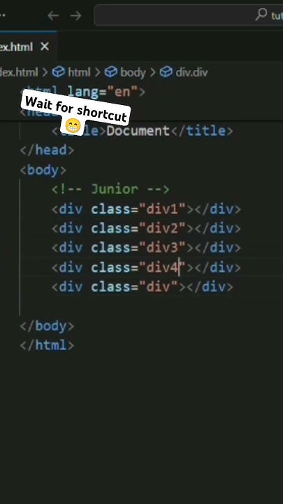 How to create div in html shortcut | Zepto coding #shorts #shortsfeed # ...