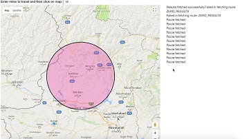 Google Maps - Highest Elevation on Route within X Mile Radius Demo