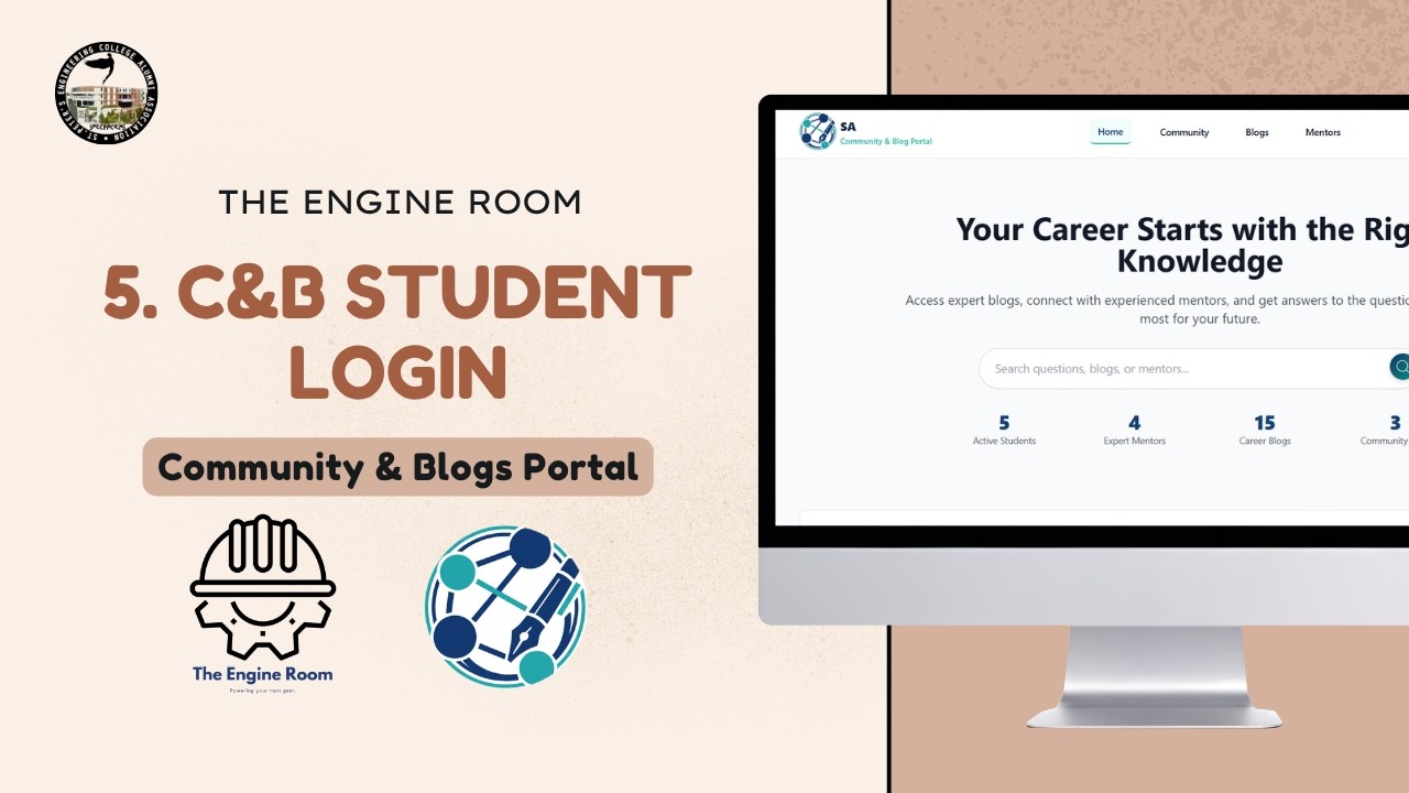 5  C&B STUDENT LOGIN || Community & Blogs Portal || The Engine Room
