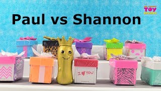 Paul vs Shannon Gift Ems Doll Figure Challenge Toy Review Opening | PSToyReviews