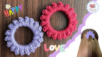 Awesome 🌸 Popcorn Stitch Scrunchies  / Crochet Hair Ties