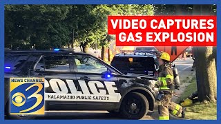 Fire explodes from ruptured gas line in Kalamazoo, video shows