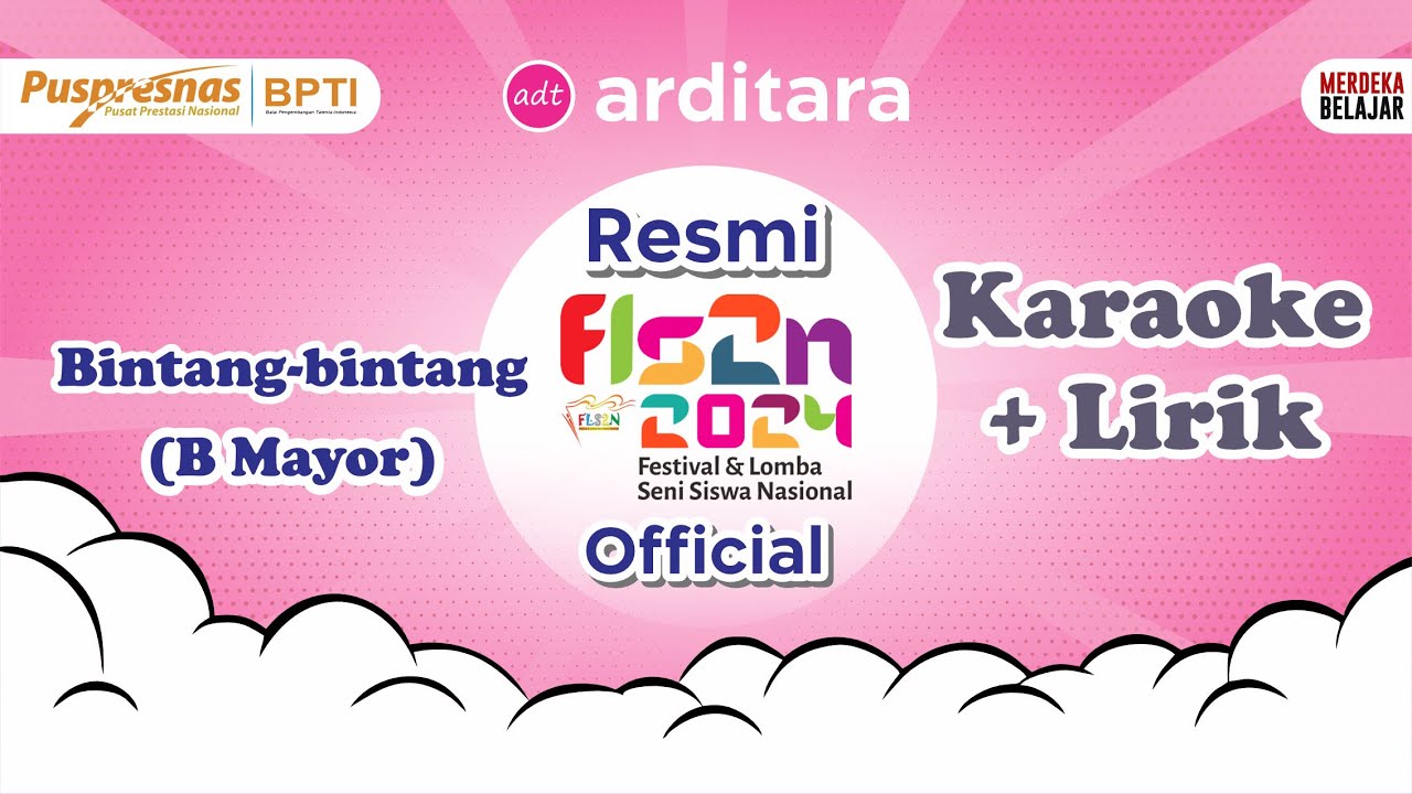 Bintang bintang FLS2N Karaoke dengan Lirik Nada B Mayor #fls2n #fls2nsd  #fls2n2024 #karaoke