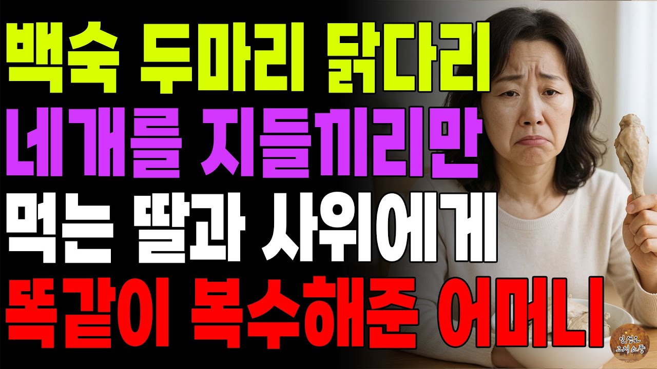 Outline Video "너희만 입이야?" 부모에게 닭다리 하나 먹어보라는 말 안하는 딸과 사위에게 똑같이 복수해 거울치료 시켜준 어머니 | 노후 | 사연 | 라디오 | 오디오북