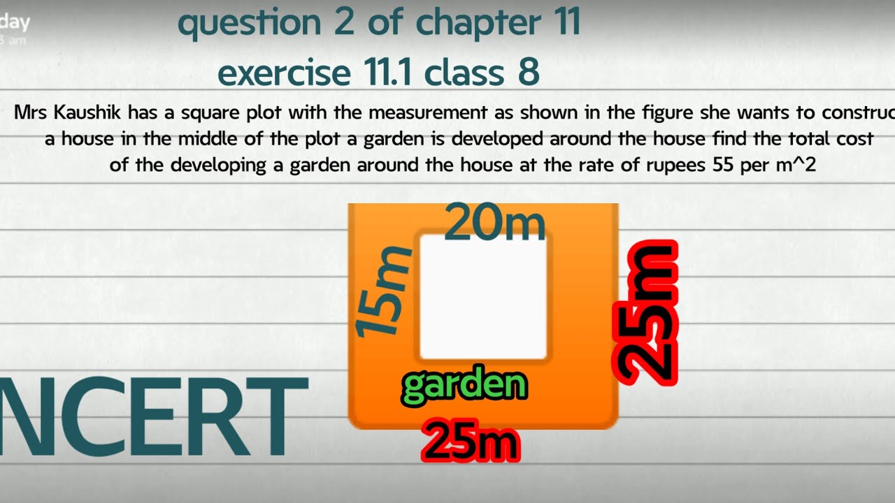  ncert solution of chapter 11 mensuration exercise 11 1 q 1 youtube