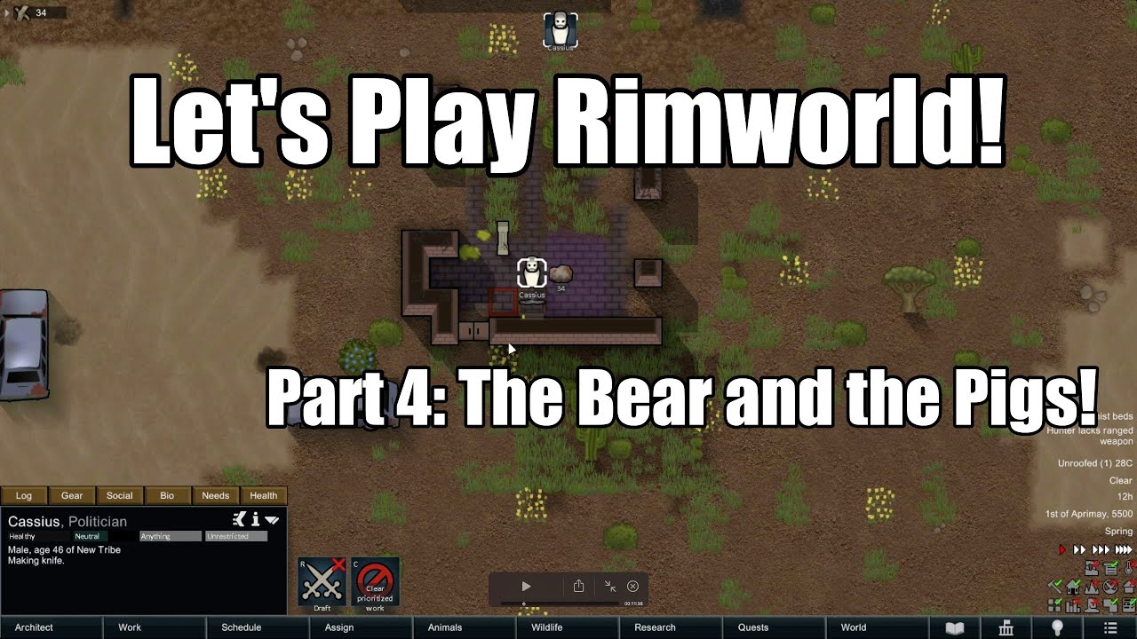 Let's play Rimworld! [500% Randy] - Part 4: The Bear and The Pigs ...